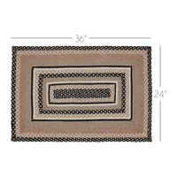 Sawyer Mill Charcoal Creme Jute Braided Rug Rect 2'x3' VHC Brands