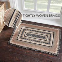 Sawyer Mill Charcoal Creme Jute Braided Rug Rect 2'x3' VHC Brands