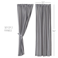 Annie Buffalo Black Check Panel Curtain 96