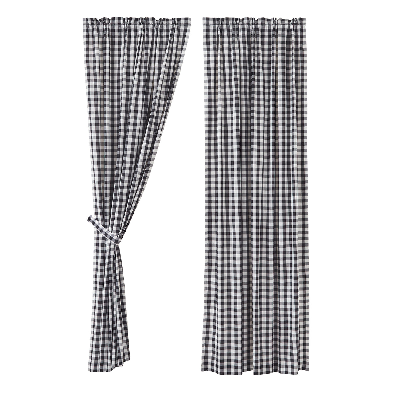Annie Buffalo Black Check Panel Curtain 96"x50" VHC Brands