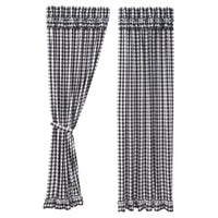 Annie Buffalo Black Check Ruffled Panel Curtain Set of 2 96