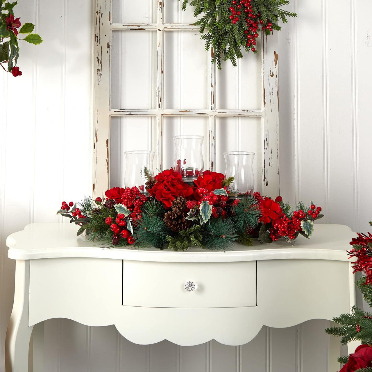 Hydrangea Holiday Candelabrum - The Fox Decor