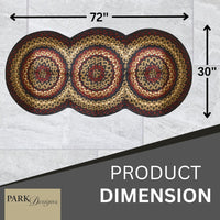 Red Folk Art Braided Rug Runner - 30