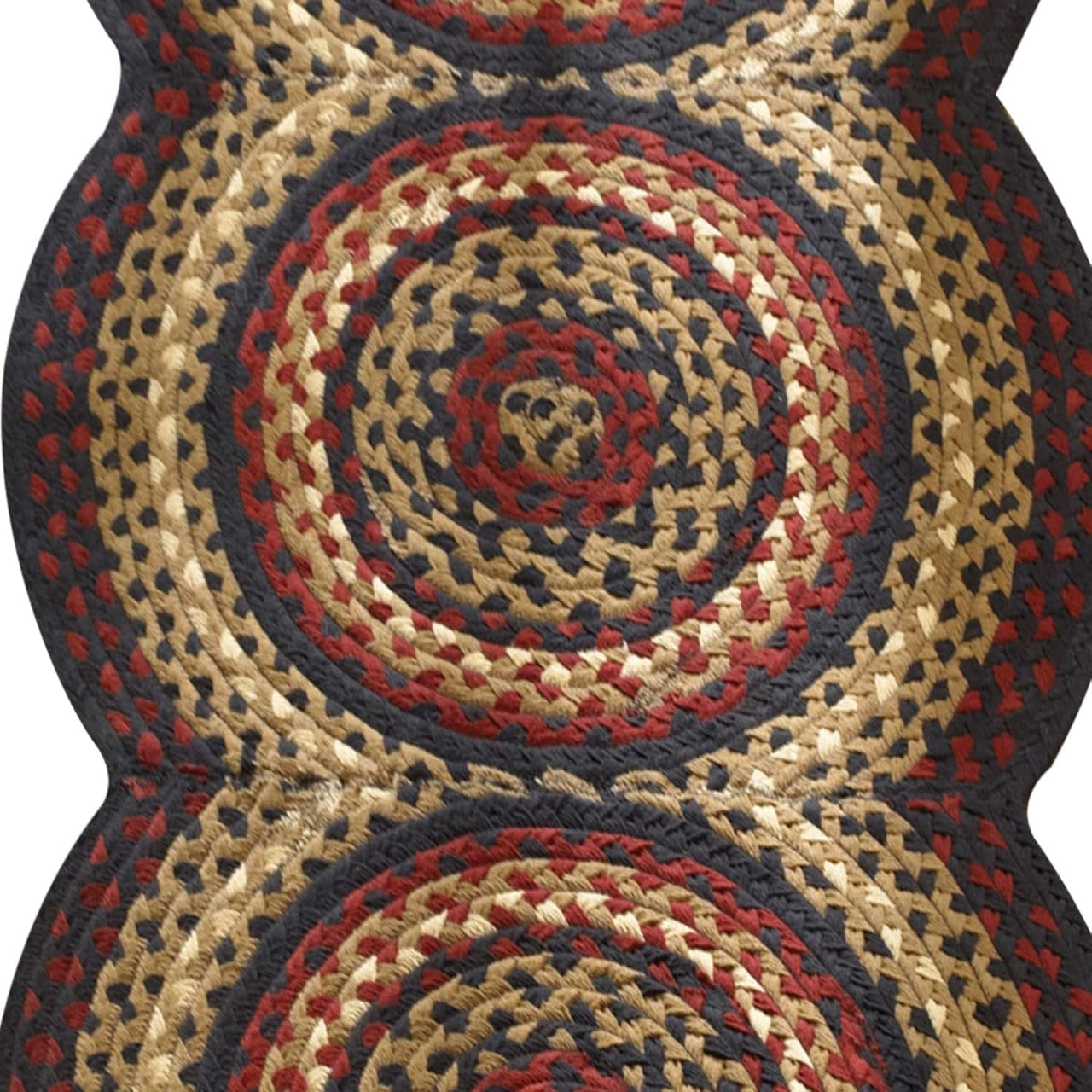 Red Folk Art Braided Rug Runner - 30"x72" (2.6'x6') Park Designs
