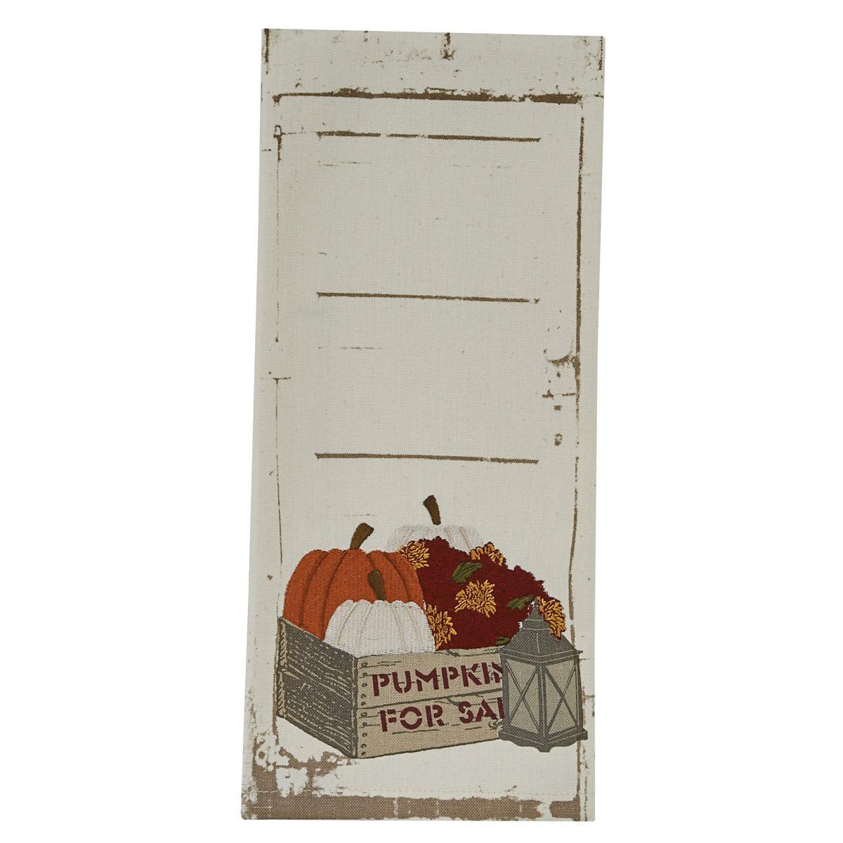 Crate And Pumpkins Embroidered Dishtowel - Set of 2 Park Designs - The Fox Decor