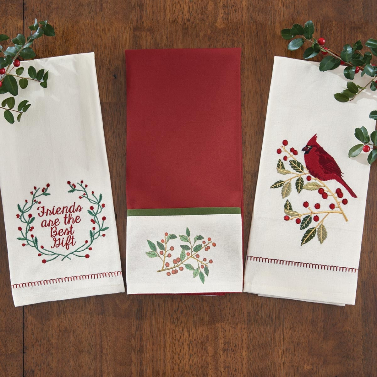 Williamsburg Friends Are Best Embroidered Dishtowel - Set of 2 Park Designs