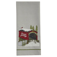 Seasons Greetings Bridge Dishtowel - The Fox Decor
