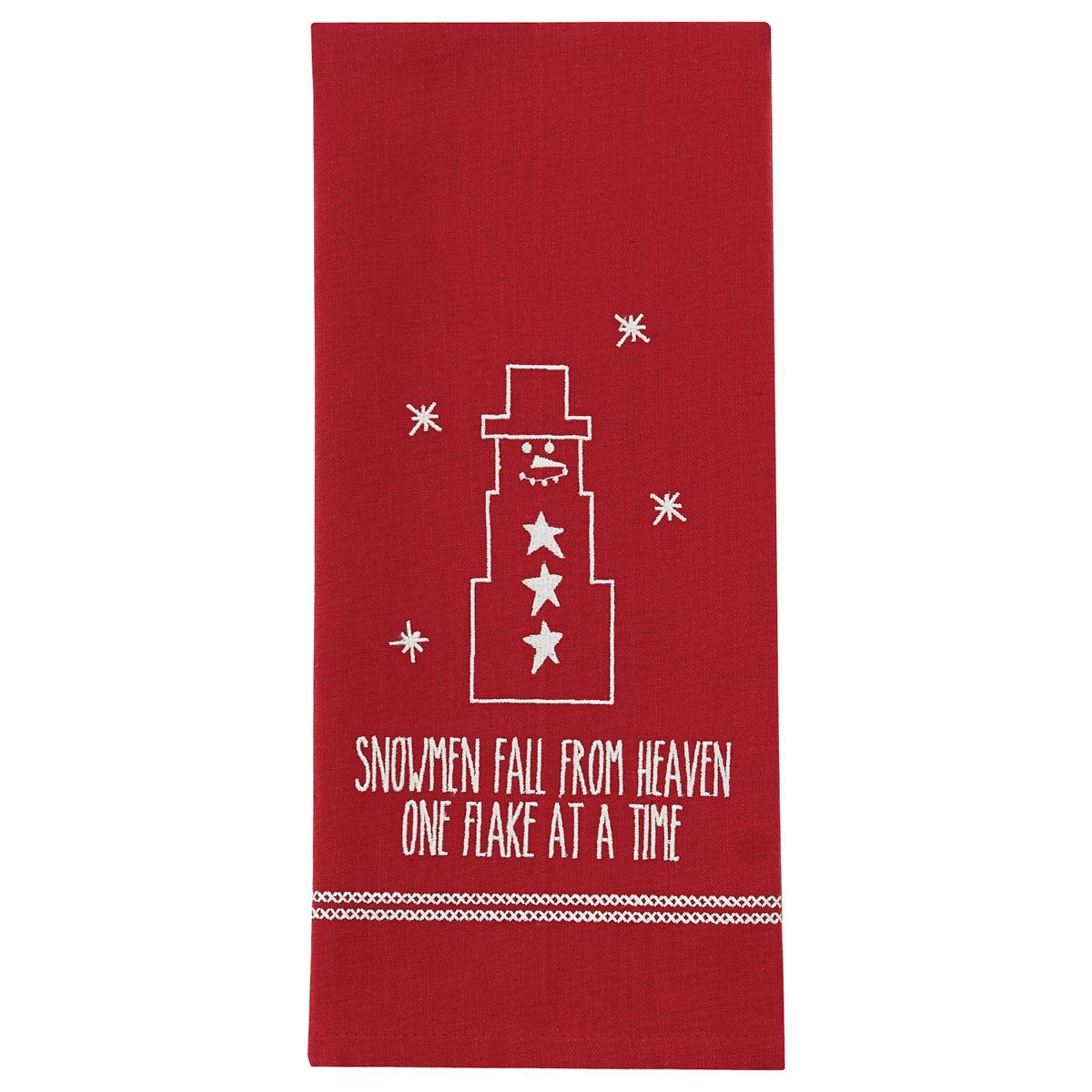 Snowmen Fall From Heaven Embroidered Dishtowel - The Fox Decor