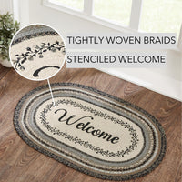 Floral Vine Jute Braided Rug Oval 20