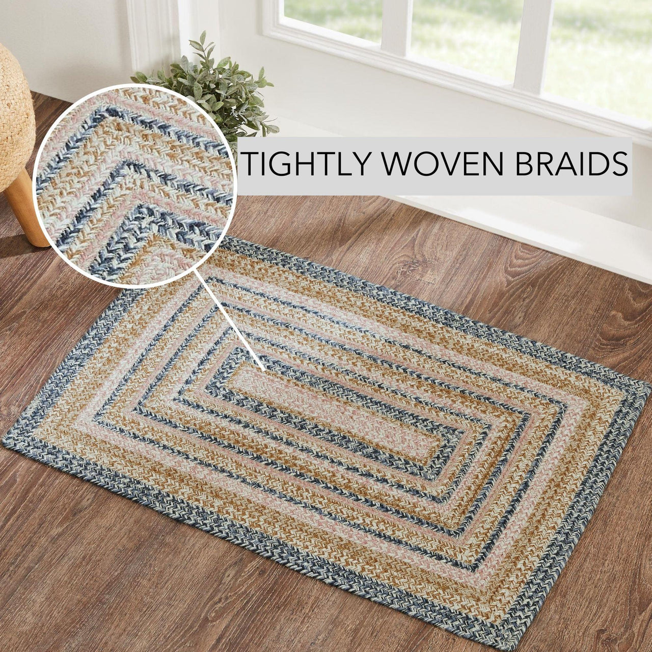 Kaila Jute Braided Rug Rectangular  24"x36" (2'x3') VHC Brands