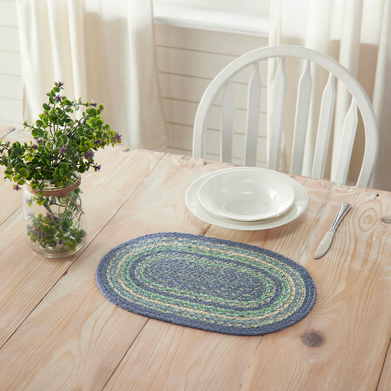 Jolie Jute Oval Placemat 10x15 - The Fox Decor