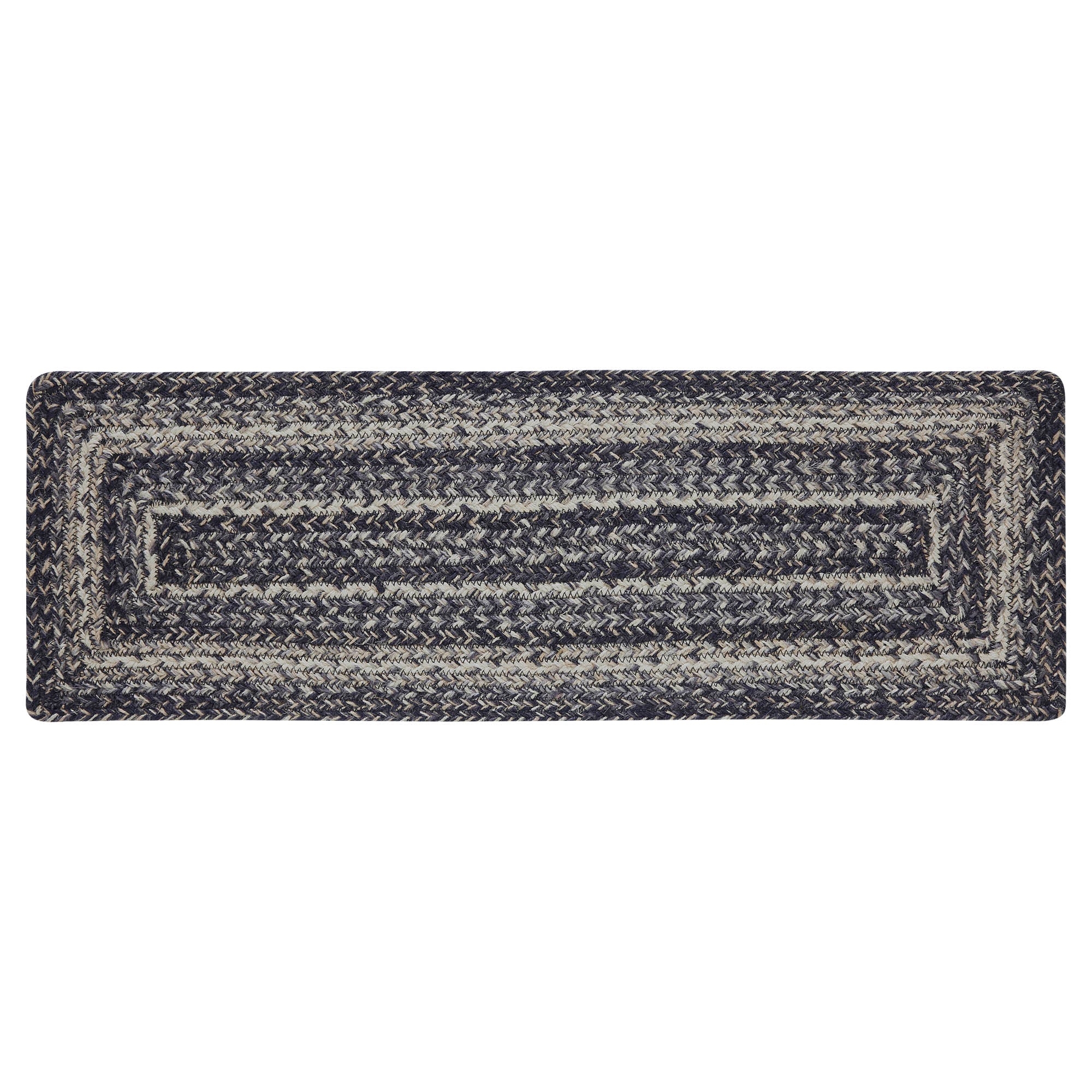 Sawyer Mill Black and Gray Braided Rug with Included Rug Pad