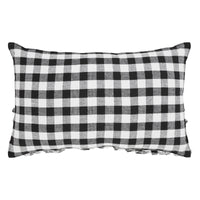 Thumbnail for Annie Black Check Home Pumpkin Ruffle Pillow 14x22