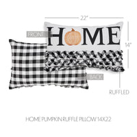 Thumbnail for Annie Black Check Home Pumpkin Ruffle Pillow 14x22