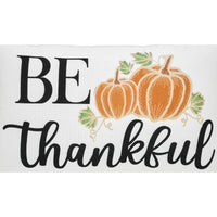 Thumbnail for Annie Black Check Be Thankful Pumpkin Pillow 14x22