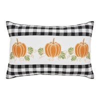 Thumbnail for Annie Black Check Pumpkin Patch Pillow 14x22