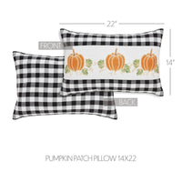 Thumbnail for Annie Black Check Pumpkin Patch Pillow 14x22