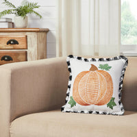 Thumbnail for Annie Black Check Pumpkin Pillow 12x12