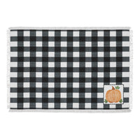 Thumbnail for Annie Black Check Pumpkin Placemat Set of 2 13x19