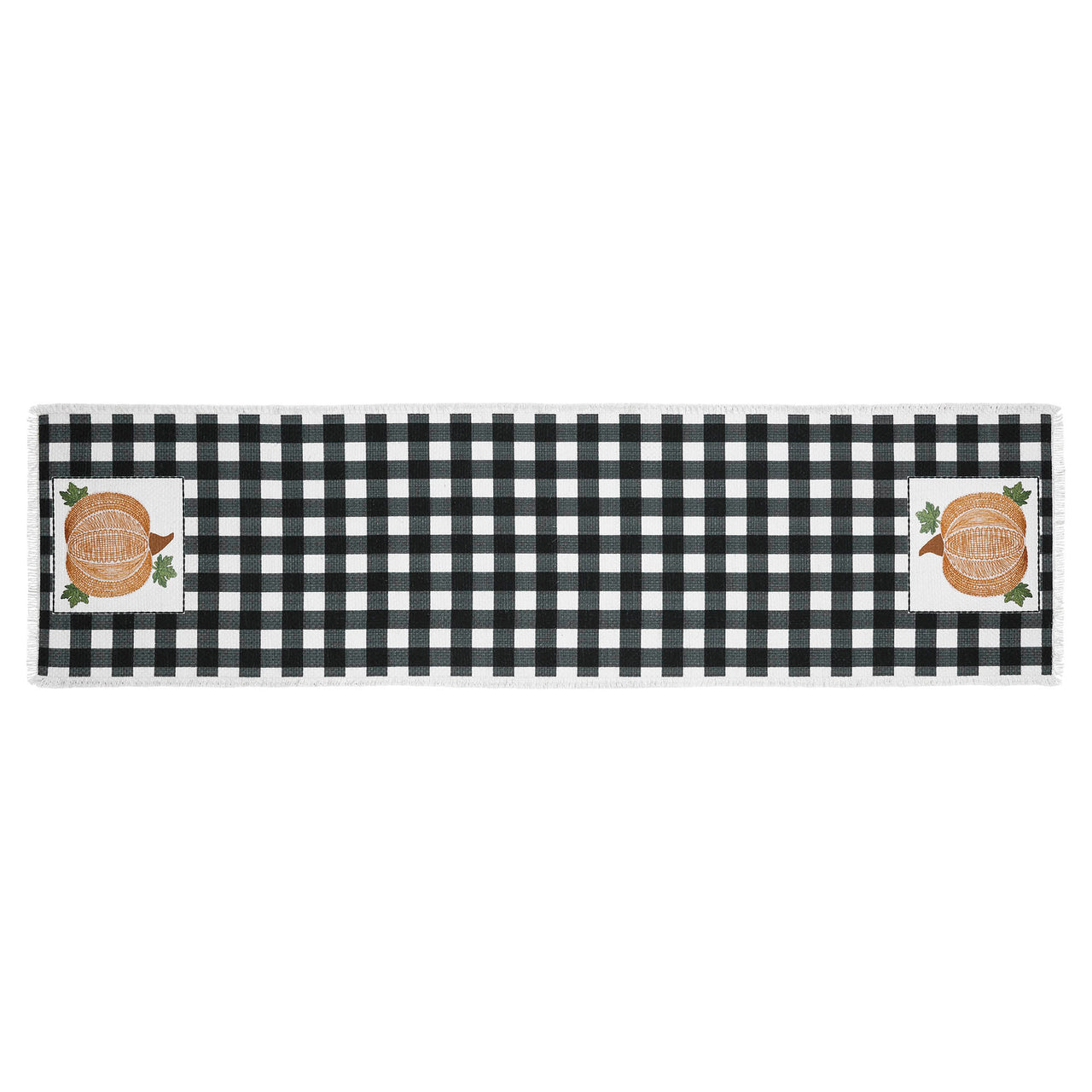 Annie Black Check Pumpkin Runner 12x48