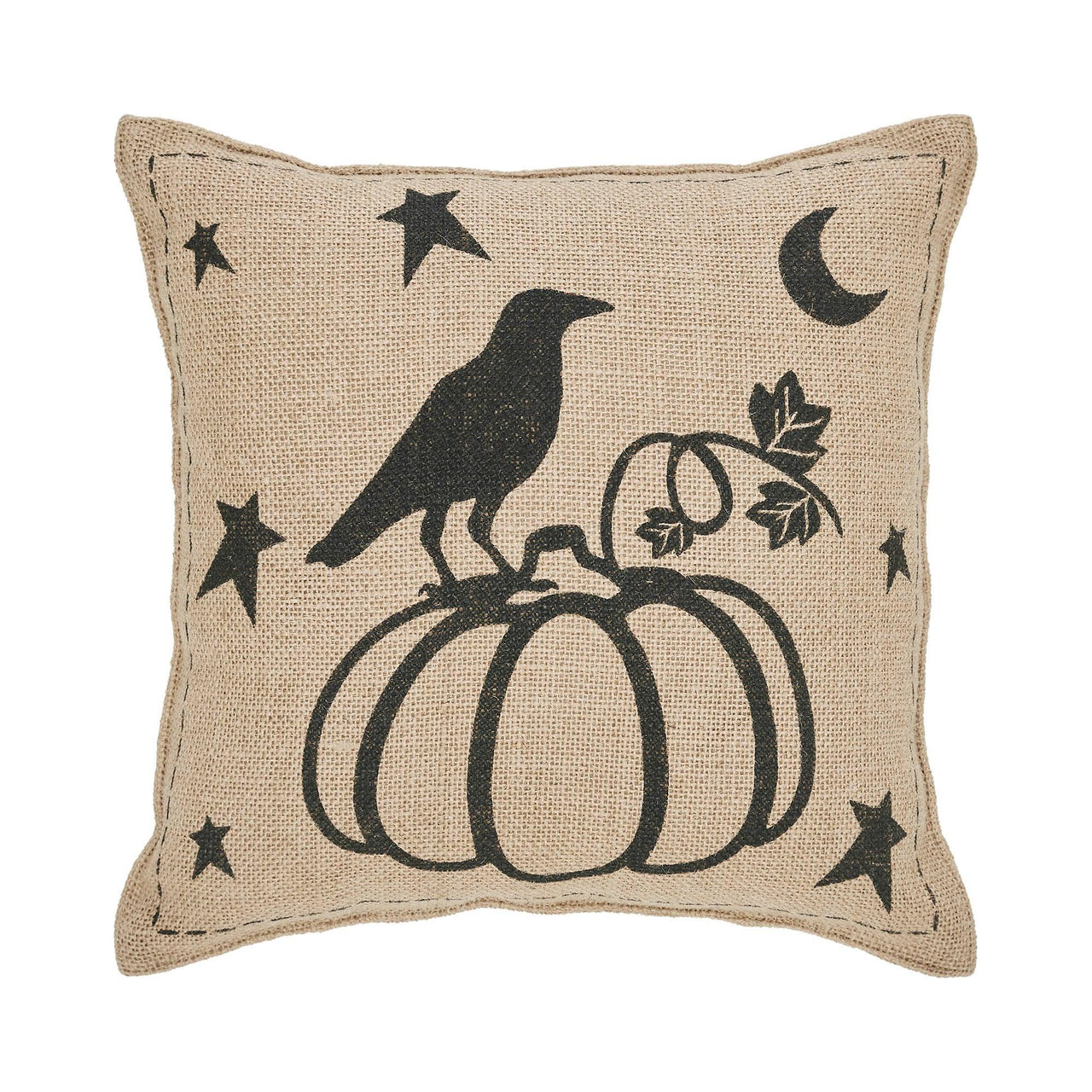 Raven Harvest Burlap Jute Pillow 12x12 - The Fox Decor