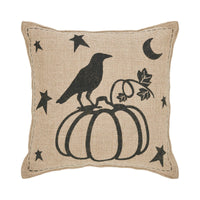 Raven Harvest Burlap Jute Pillow 12x12 - The Fox Decor