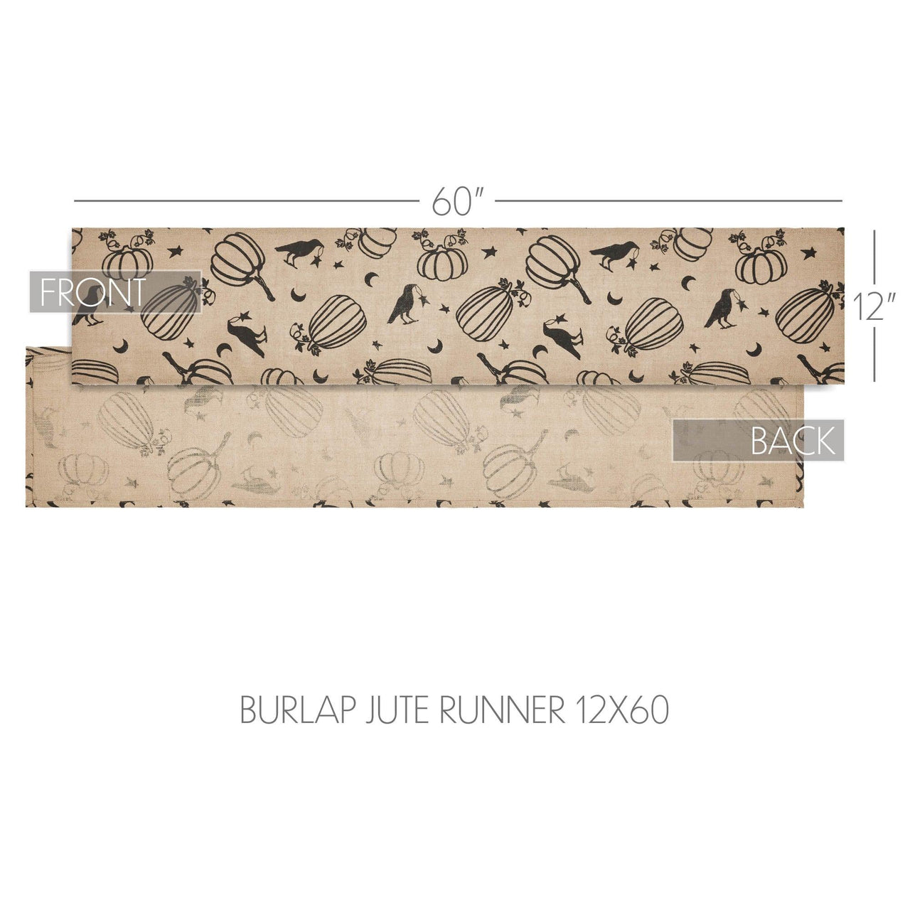 Raven Harvest Burlap Jute Runner 12x60 - The Fox Decor