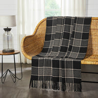 Thumbnail for Eston Black Tan Plaid Throw 50x60 - The Fox Decor