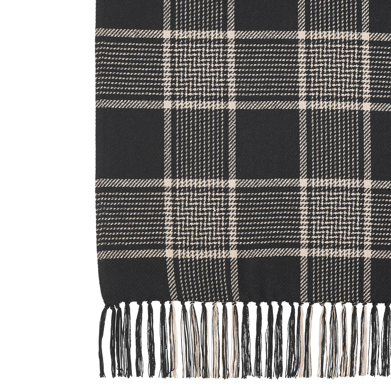 Eston Black Tan Plaid Throw 50x60 - The Fox Decor