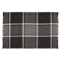 Eston Black Tan Plaid Placemat Set of 2 13x19 - The Fox Decor