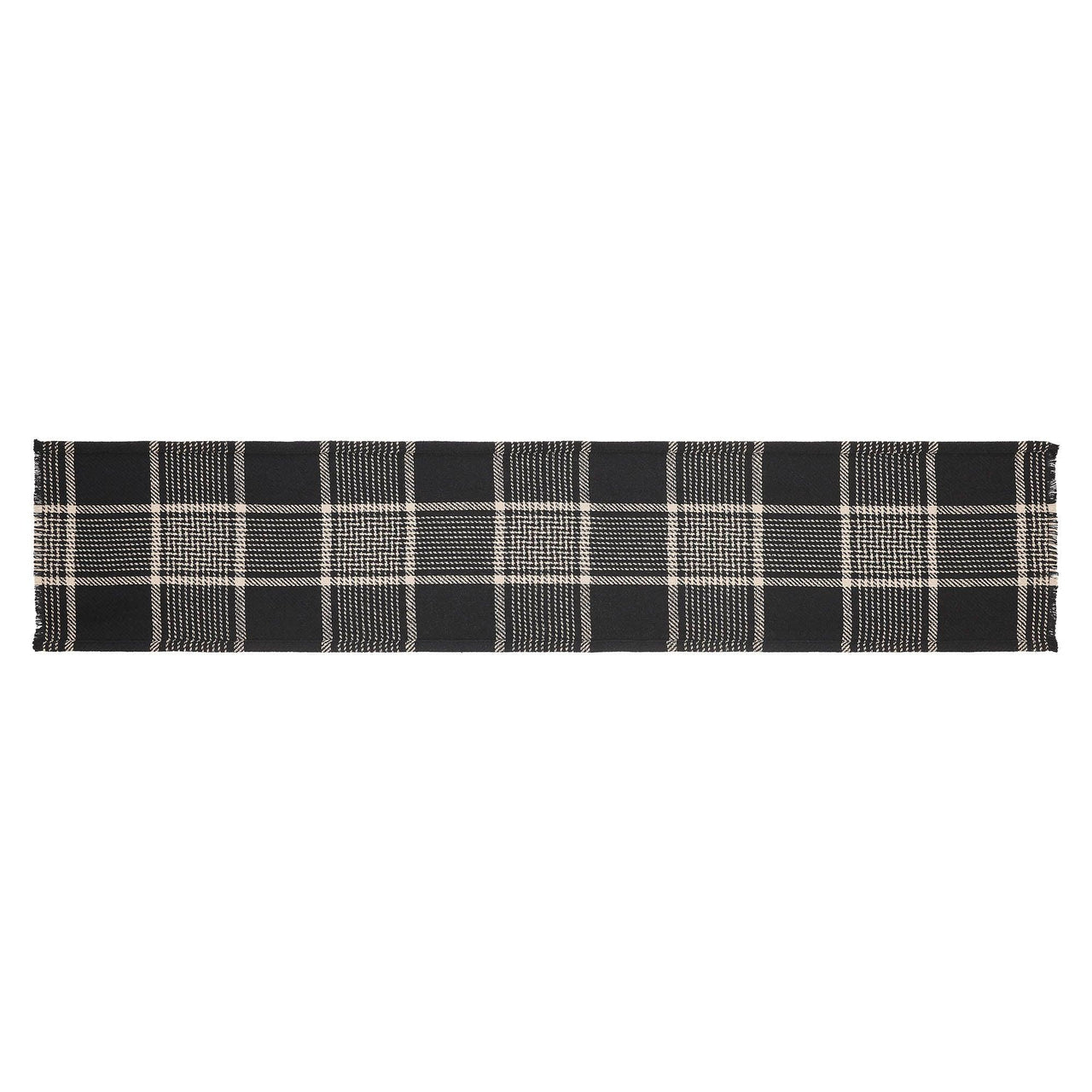 Eston Black Tan Plaid Runner 12x60 - The Fox Decor