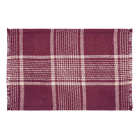 Eston Burgundy Tan Plaid Placemat Set of 2 13x19 - The Fox Decor