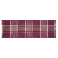Eston Burgundy Tan Plaid Runner 12x36 - The Fox Decor