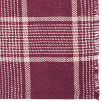 Eston Burgundy Tan Plaid Runner 12x36 - The Fox Decor
