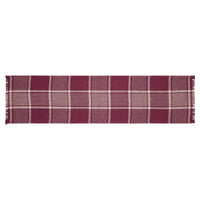Eston Burgundy Tan Plaid Runner 12x48 - The Fox Decor
