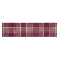Eston Burgundy Tan Plaid Runner 12x48 - The Fox Decor
