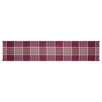 Eston Burgundy Tan Plaid Runner 12x60 - The Fox Decor