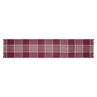 Eston Burgundy Tan Plaid Runner 12x60 - The Fox Decor