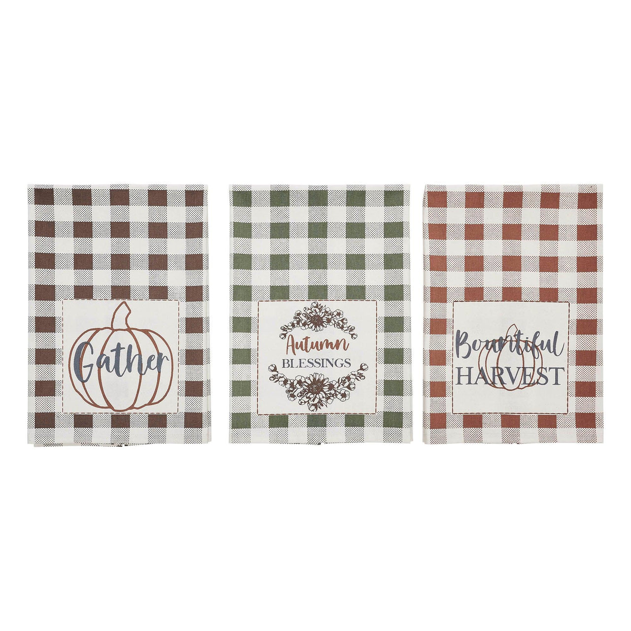 Bountifall Harvest Theme Tea Towels Set of 3 19x28 - The Fox Decor