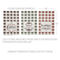 Bountifall Harvest Theme Tea Towels Set of 3 19x28 - The Fox Decor