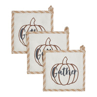 Bountifall Pumpkin Gather Trivet Set of 3 8x8 - The Fox Decor