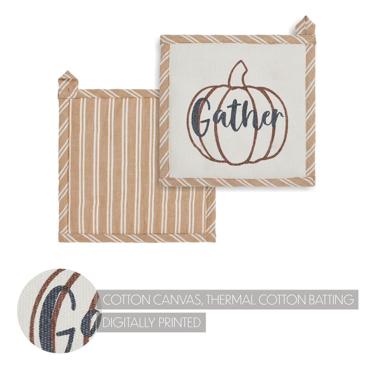 Bountifall Pumpkin Gather Trivet Set of 3 8x8 - The Fox Decor