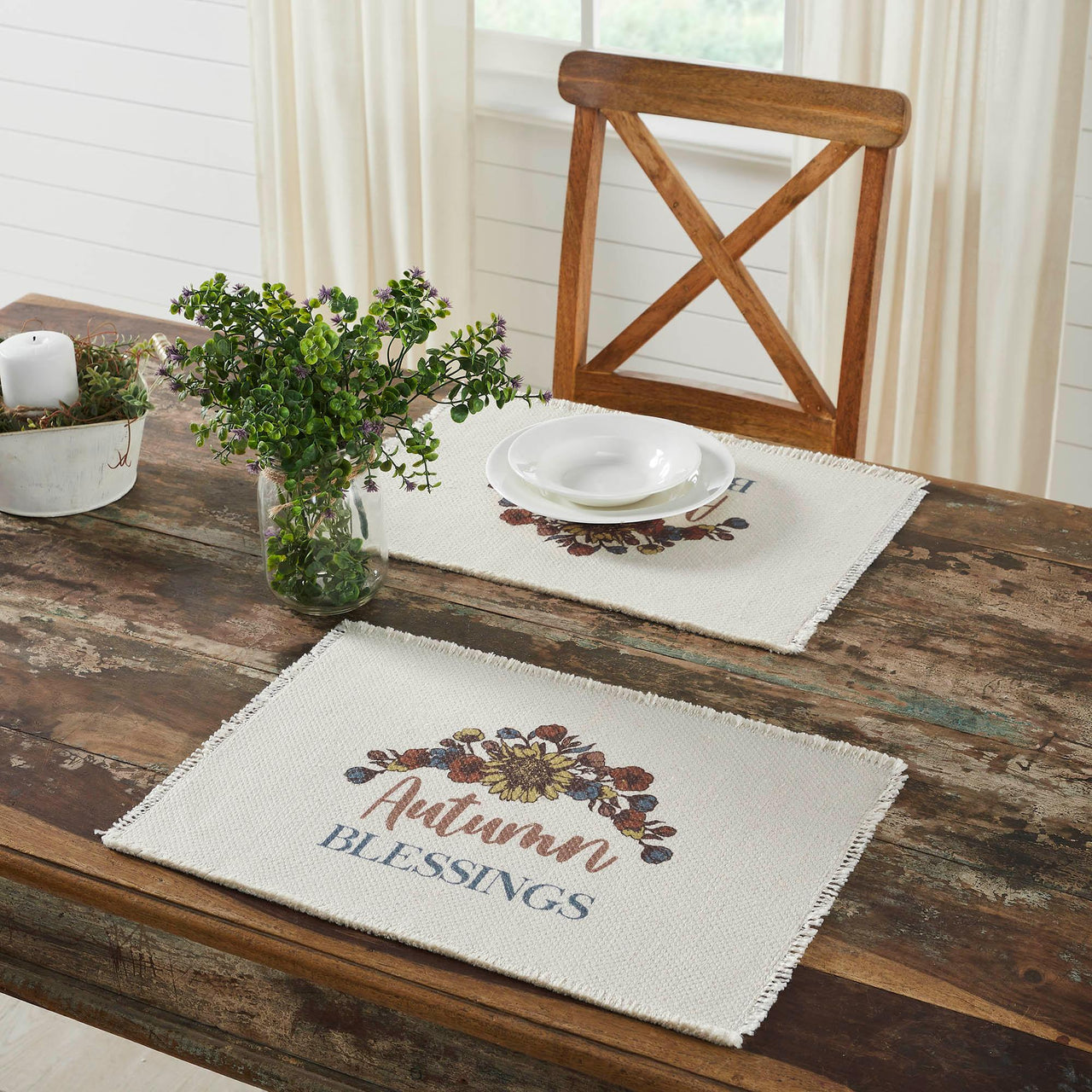 Bountifall Autumn Blessings Placemat Set of 2 13x19 - The Fox Decor