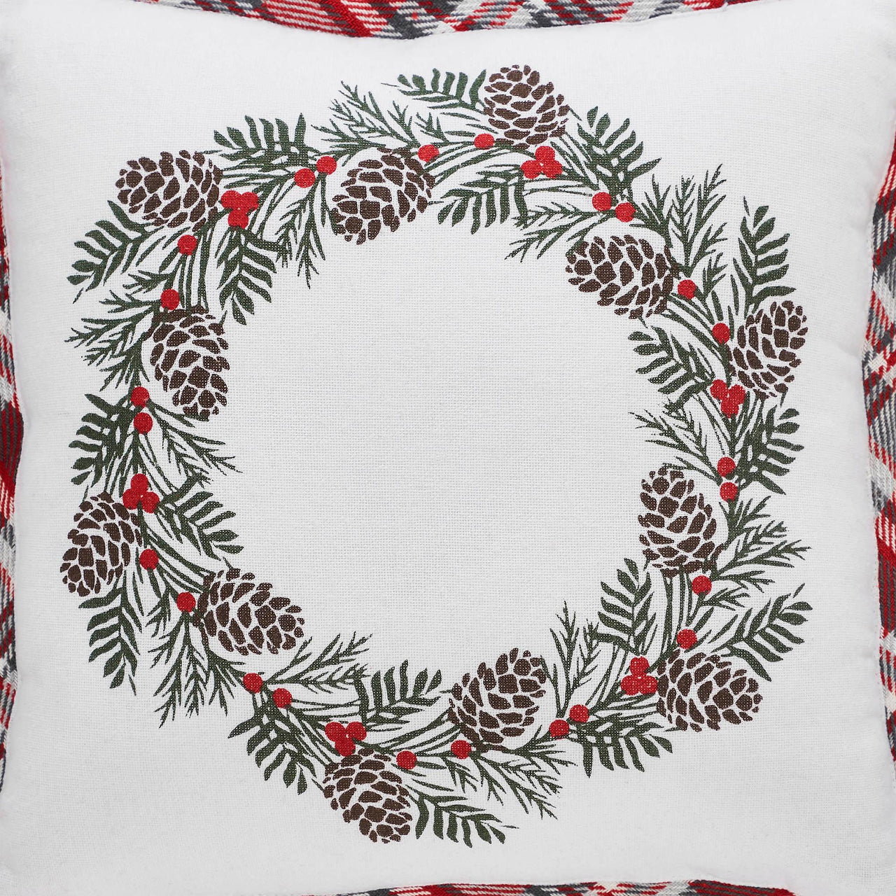 Gregor Plaid Wreath Pillow 12x12 - The Fox Decor