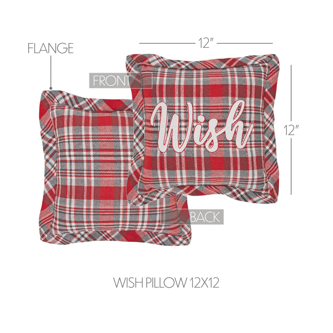 Gregor Plaid Wish Pillow 12x12 - The Fox Decor