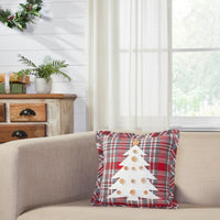Gregor Plaid Button Tree Pillow 12x12 - The Fox Decor