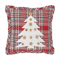 Gregor Plaid Button Tree Pillow 12x12 - The Fox Decor