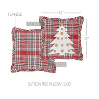 Gregor Plaid Button Tree Pillow 12x12 - The Fox Decor