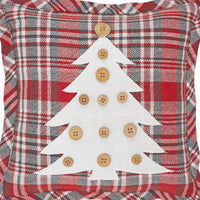 Gregor Plaid Button Tree Pillow 12x12 - The Fox Decor