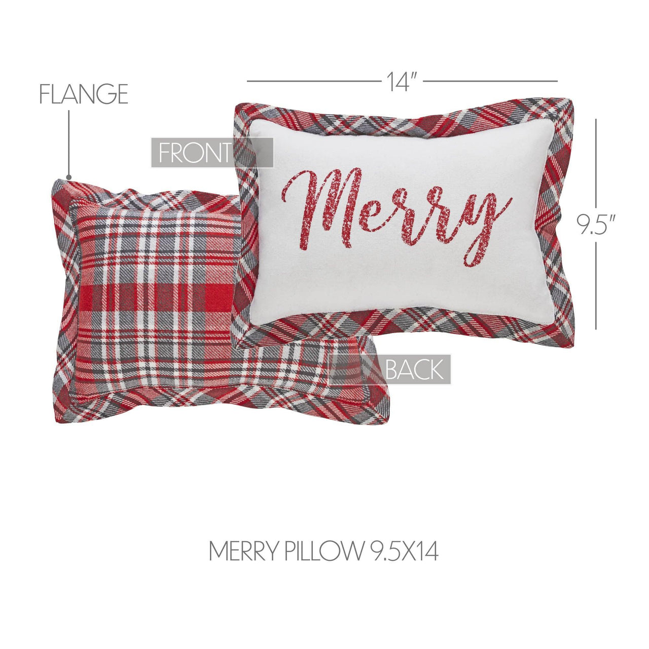 Gregor Plaid Merry Pillow 9.5x14 - The Fox Decor